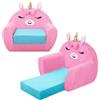 alldomess Poltroncina per Bambini 2-in-1,Cartoon Comodi Sedia Bambini | Poltroncina per Trasformabile in Lettino Stabile Divano Morbido Letto Bambina per Soggiorno Sala Giochi