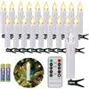 FREEPOWER 20 Candele LED Albero di Natale con Telecomando Timer Fiamma Tremolante, Senza Fili, Luce Bianca Calda, Dimmable, Interni Esterni Impermeabili, Decorazioni Natalizie (Include 20 batterie)