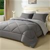 beeweed Piumino una Piazza e Mezza Invernale 200x200 cm 400 gr/mq, Certificato OEKO-TEX, Reversibile Piumone Caldo da Letto 120x190, Trapunta in microfibra Sintetica, 2 Federe(40x80cm)