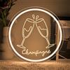 SIGNSHIP Champagne Saluti Neon Led Due Tazze Cin Cin Scritte Neon per Bar | Candela Insegne Luminose Dimmerabile 5 Livelli USB Regalo per Amanti Champagne, Scritta Led Champagne per Feste,Matrimoni