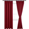 DWCN, Tende oscuranti per camera da letto - Tende termicamente isolate con fermacavi, tende plissettate per la finestra del soggiorno, 139 x 244 cm, rosso, 2 pannelli