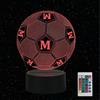 HooJtny Lampada Calcio Milano per Bambini, Milan Luce Notturna 3D Led, 16 Colori USB Ricaricabile, Regalo per Bambini Compleanno