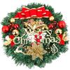 LATERN 30CM Ghirlanda di Natale, Ghirlanda di Pino di Natale Artificiale con Fiocco Campana Cervo Bacche Rosse Fiore per Natale Porta Parete Camino Finestra Albero di Natale Decorazione