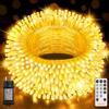 HeiPard Luci Albero di Natale Esterno, 20M 200 LED Luci Natalizie Bianco Caldo con Telecomando, 8 Modalità & Timer IP44 Impermeabile per Giardino Balcone Casa Festa Matrimonio