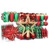 SHareconn 2025 Nuovo set di ornamenti di 106pcs Baubles di Natale, Baubles decorativi di plastica infrangibile per decorazioni dell'albero di Natale, Rosso rubino Verde E Oro