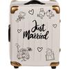 ootb Salvadanaio per gli sposi, idea regalo per il matrimonio, salvadanaio a forma di trolley in ceramica Just Married