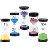 Amalan eu 5 Pezzi Clessidra Timer da Cucina per Bambini - Set Colorato con 1/3/10/20/30 Minuti - Sand Clock per Lavarsi Denti, Studio, Lavoro, Fitness Vetro Borosilicato Antiurto