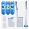 lompyeu Scopino WC Usa e Getta (con Pulizia WC) - Set di Scopino Bagno WC a Parete in 2 Pezzi, Comprensivo di 54 Dischetti Struccanti e 2 Supporti per Riporle - Set Bagno Spazzolone Bagno Accessori Completo