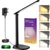 KQPZ Lampada da Scrivania con 4000mAh Batteria Ricaricabile e Spina, 5 Colori e 10 Livelli di Luminosità, Timer, Tocca Controllo, Memoria, Pieghevole, Protezione Gli Occhi LED Lampada da Tavolo Senza Fili