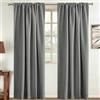Tenger Home® Tende con passanti e nastro arricciato tenda oscurante decorativa sipario opaco tenda con passanti tenda a nastro (Grigio, 120 x 150 cm)