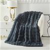 Casa Carina Faux Fur Throw Blanket Fleece Coperta Plaid in Pile Finto Pelliccia- Super Morbida, Soffice e Peluche Coperta Spessa e Accogliente per Divano, Poltrona e Letto 130x160cm Grigio Scuro