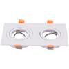 REY Doppio Faretto Bianco per Lampadine GU10 e MR16, Incasso, Inclinabile