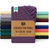 Utopia Bedding Lenzuolo con Angoli Una Piazza - 90x200cm - Viola - Microfibra di Poliestere Spazzolato - Lenzuolo Sotto Singolo con Angoli Elasticizzato