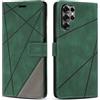 SONWO Cover per Samsung Galaxy S25 Ultra, Flip Custodia in PU Pelle, Cover a Libro Portafoglio con Slot per Schede e Supporto Stand per Galaxy S25 Ultra, Verde