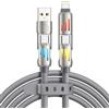 RAVIAD Multi Cavo di Ricarica [1.2M] 4 in 1 Multiplo Cavetto 240W PD con luce LED RGB USBC/USBA a Lightning, USBC/USBA a USB C Cavo di Ricarica per iPhone 16/15/14, Galaxy 24/23, Google Pixel, Pad