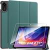 Heioloo Custodia per Redmi pad 2 11 2025 Cover in Pelle Case, + [1 Pezzi] Vetro Temperato Pellicola Protettiva [Auto Svegliati/Sonno][Supporto Funzione ] [Anti-Scratch] Verde