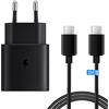 Powersky Caricatore USB-C 25W con cavo di ricarica rapida, compatibile con Samsung Galaxy A57 A56 A55 A54 A53 A37 A36 A35 A34 A17 A16 A15 A05s A04s, S26 S25 S24 S23 S22 S21 S20 S10, spina per ricarica rapida