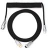 EPOMAKER Mix cavo USB tipo C 1,8 m, tipo C a USB A, TPU, cavo a spirale per tastiera meccanica con connettore aviatore rimovibile per tastiera da gaming (nero)