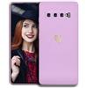 POUHYE Cover per Samsung Galaxy S10 Custodia Originale, Gomma Gel di Silicone Liquida Cover con Protezione Fotocamera, Morbida Sottile e Antiurto AntiGraffio Case con Motivo a Amore Cuore Viola
