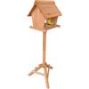 Relaxdays Casetta per Uccelli con Supporto, Legno di Abete, Giardino, Balcone, HLP: 107 x 32 x 27 cm, Arancione