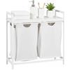 Relaxdays Cestello portabiancheria con 2 cesti Estraibili, ripiano, HLP: 72 x 73 x 33 cm