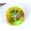Naturale Giallo Colore Mystic Quarzo 30.80 KT Rotondo Perfetto Certificato Gemma
