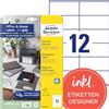 AVERY Zweckform 120 etichette bianche per indirizzi (105 x 48 mm, certificate FSC, stampabili, autoadesive, ideali per casa e ufficio), 10 fogli