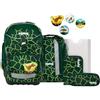 ergobag pack set Zaino scolastico ergonomico e flessibile, 6 pezzi, per la prima elementare BearRex - Verde