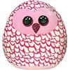 Ty - Morbido Peluche Cuscino - Squish a Boos - Gufo - Pinky - Rosa e bianco - Occioni e becco rosa glitter - Ottima idea regalo per grandi e bambini - Ideale per ogni occasione - 33 cm- 39200