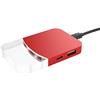 Xoopar 4 in 1 USB HUB Ultra Slim Mini Ilo USB Data Transfer Hub 3 USB 2.0 1 USB-C USB Hub Compatibile con Windows XP/Vista / 7/8/10, Mac OS, Linux (rosso)