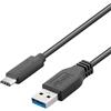 PremiumCord Cavo di Collegamento USB 3.2 Gen 1, Cavo Dati Superspeed Fino a 5 Gbit/s, Cavo di Ricarica Fino a 2 A, Potenza 40 W, USB 3.0 Tipo A Maschio a USB Tipo C Maschio, Nero, Lunghezza 1,5m