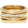 Breil, Collezione New Tetra, Set di 4 Anelli Donna in Acciaio IP Gold, con Cristalli, Ideali da Indossare Insieme o Separatamente, Colore Gold, Misura 18, Gioielli Donna e Ragazza