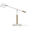 Unilux Lampada da scrivania a LED Vicky, scandinava, dimmerabile, bianco con legno