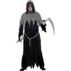 SMIFFYS Costume a tunica Tristo Mietitore, Nero, tunica con cappuccio e catena Halloween