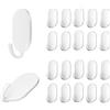 KuqitsBai 20 ganci autoadesivi in plastica, ganci adesivi senza foratura, ganci per asciugamani, ganci per attrezzi, antiruggine, per WC, ufficio, bagno, cucina, resistente (bianco)