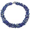 Bling Jewelry Lapis Blu Gemma Chunky Chips Cluster Bib Multi Strand Dichiarazione Collana Per Donne Placcato Argento
