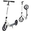 VEVOR Monopattino con 2 Ruote per Bambini da 8 Anni, Monopattino Pieghevole per Movimento della Città Carico max. 100kg 3 Altezze 860/930/1000 mm, Pedana Antiscivolo e Freno a Pedale, Nero Bianco