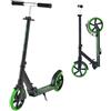 VEVOR Monopattini a Spinta, Monopattino con Freno a Pedale a 2 Ruote con Manubrio Regolabile Pedana Antiscivolo, Pieghevole e Leggero Fino a ca. 99,7 kg per Adolescenti e Adulti, Verde Nero