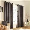 furn. Furn Ellis - Coppia di Tende con Occhielli, Motivo a Quadri, Poliestere, Grey, 229 x 229cm (90 x 90 Inches)
