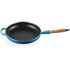 LE CREUSET Padella Evolution con manico in legno in ghisa vetrificata, diameter 28 cm, Azzurro, 20258282200422