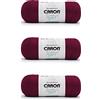 Caron Simply Soft - Filato bordeaux - 3 confezioni da 170 g - acrilico - 4 medi (pettinati) - 300 m - maglia/uncinetto