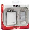 Zippo Set regalo accendino e fiaschetta, argento