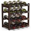 BAKAJI Cantinetta Portavino in Legno Bambù con 16 Scomparti per Vino Champagne, Portabottiglie da Terra, Cantina per Angolo Bar, Salotto, Cucina, Bistrot, Ristorante, 43.5 x 25 x 43 cm (Noce)