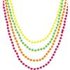 W WIDMANN MILANO Party Fashion - Collana di perle dai colori fluo, 4 pezzi, per collo o braccio, accessorio per outfit anni '80, carnevale