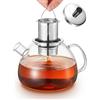 HEMOLY 1,5 Litri Teiera con Infusore, Teiera in Vetro, Teiera Da Con Filtro Infusore in Acciaio Inossidabile Resistente Al Calore, Perfetto Per Tè E Caffè