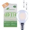 greenandco 4 lampadine a filamento LED | smerigliate | E14 G45 | 3,8 W 806 lm | sostituisce 60 W | 4000 K bianco neutro | 320° | 230 V | senza sfarfallio | Classe energetica A | non dimmerabile