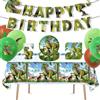 JUNBAOYYDS Set di stoviglie per feste di dinosauro, piatti di carta, per feste di compleanno per bambini, piatti di carta, animali giungla per ragazzi (verde scuro)