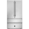BERTAZZONI REF904FFNXTC + 901250 Frigorifero French Door, Libera Installazione, 90 cm, Acciaio Inox, Serie Heritage, 449L Frigorifero, 187L Congelatore, Nuova Classe E