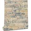myforHD Carta da Parati Autoadesiva Mattone Vintage Decorativo Sfondo Adesivo Vinile Finta Pietra 44cmx300cm Mattoni Pellicola Adesiva Lavabile Paraschizzi Cucina Rimuovibile