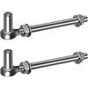 Insaga J Bolt, 2 cerniere per cancello, in acciaio inox 304, M12 x 20,3 cm, vite per cancello da 1,6 cm, per recinzioni in rete metallica, fattoria, recinzione in legno, vialetto, supporta fino a 227
